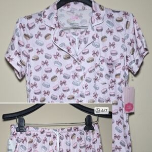 Cozy Couture Macaron Print 2-Piece Pajama Set